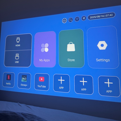 BEAM PROJEKTOR 2.0-WiFi & Bluetooth med 4K HD Support